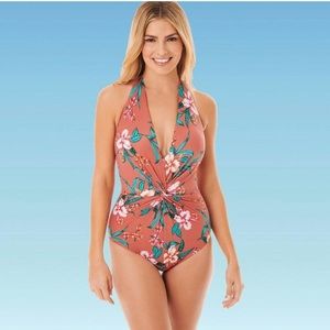 NWT Dreamsuit Twist Front Halter Swimsuit size 10